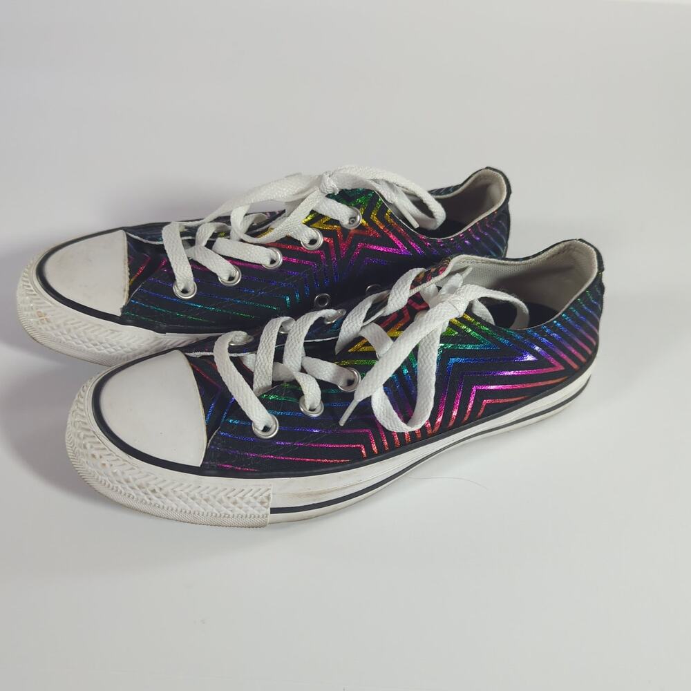 Converse Chuck Taylor All Star OX Black Rainbow Metallic Y2K Women’s 6